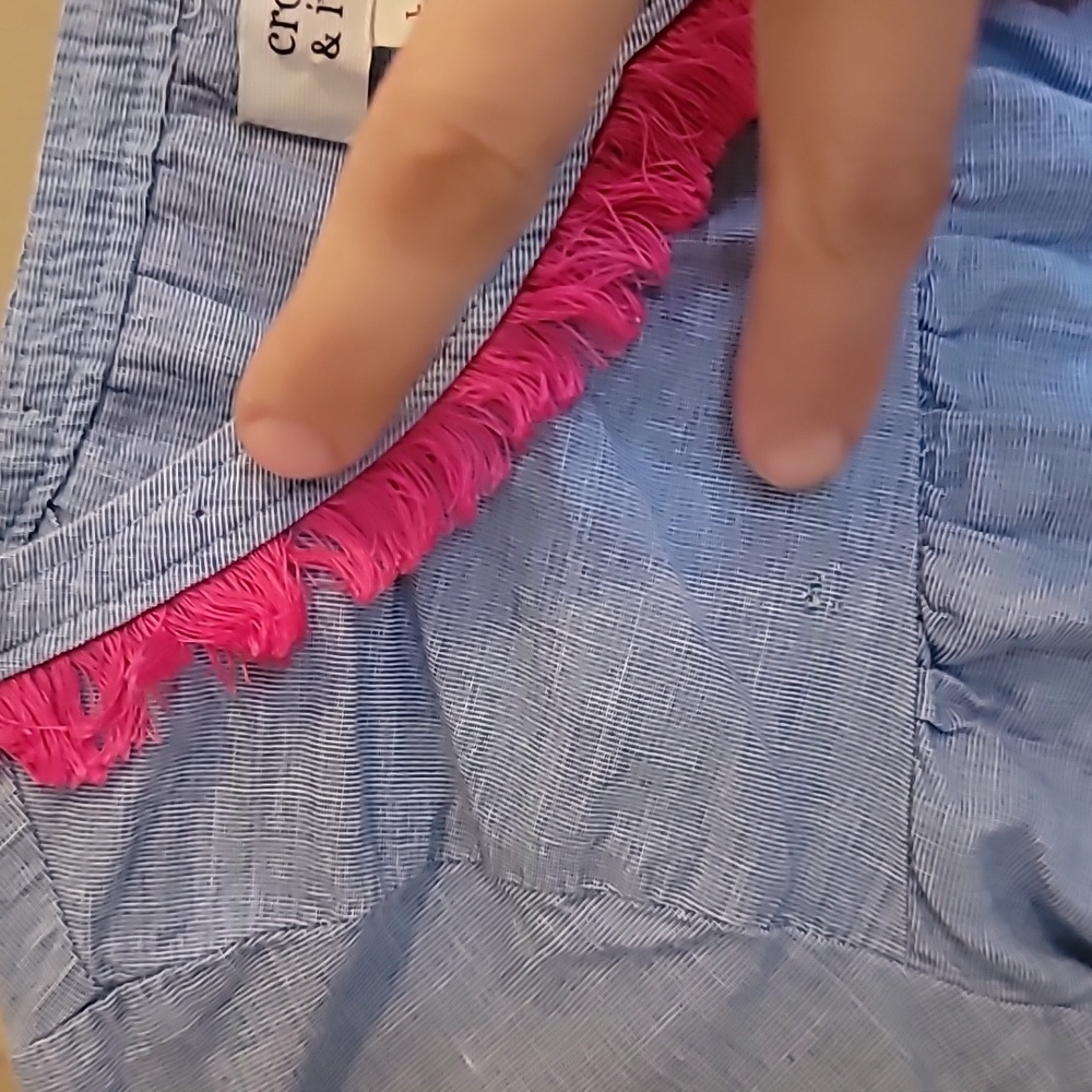 Crown & Ivy denim like shirt with beautiful designs. See further description - Picture 3 of 7